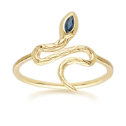 ECFEW™ Sapphire Winding Snake Ring in 9ct Yellow Gold