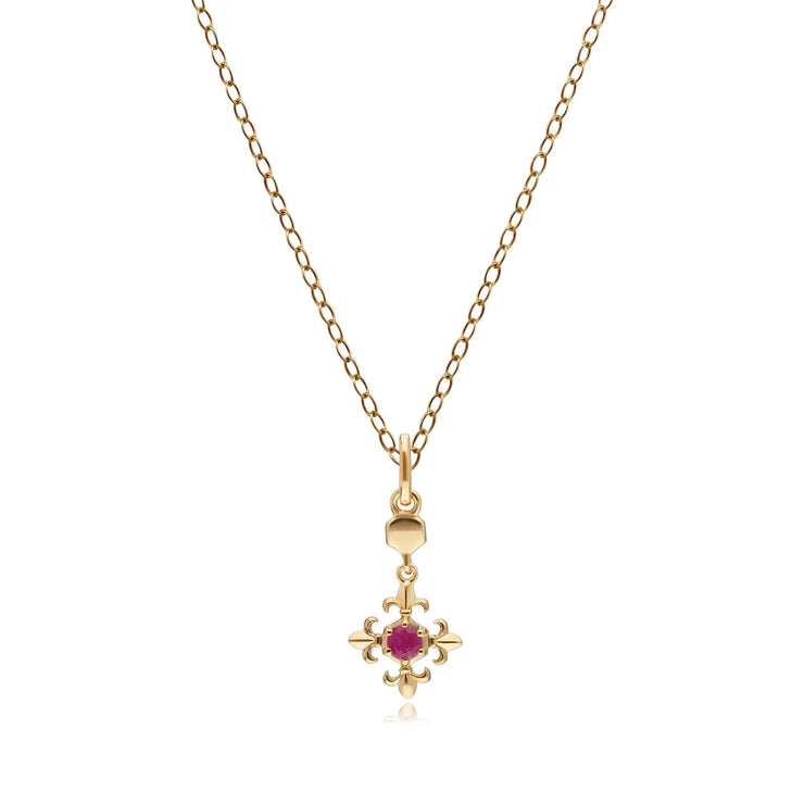 Ruby Fleur De Lis Pendant