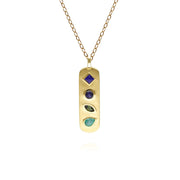 Coded Whispers Brushed Gold 'Live' Acrostic Gemstone Pendant