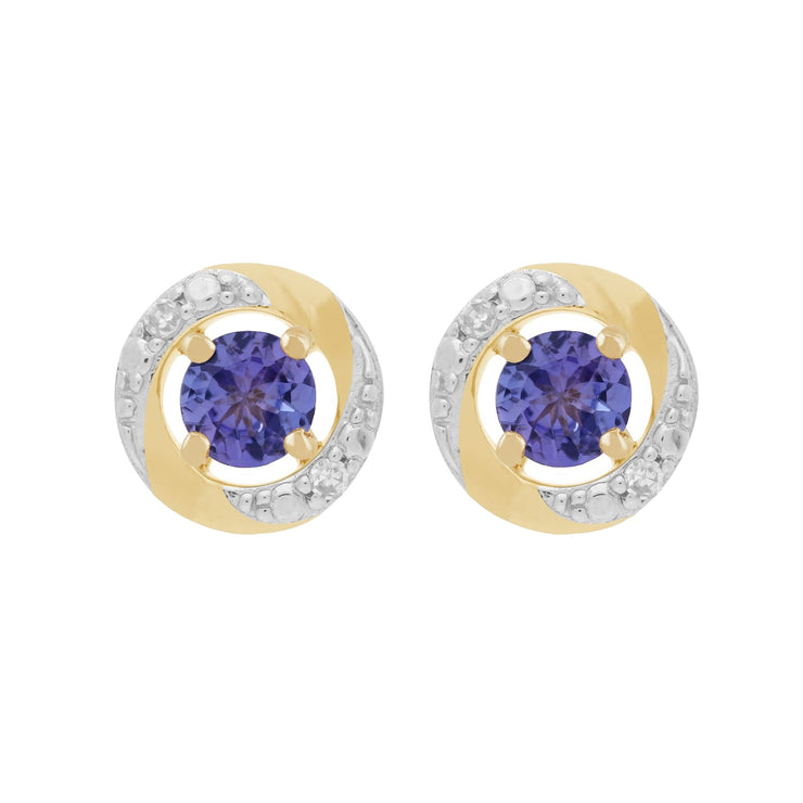 Classic Tanzanite Stud Earrings & Diamond Halo Ear Jacket Image 1 