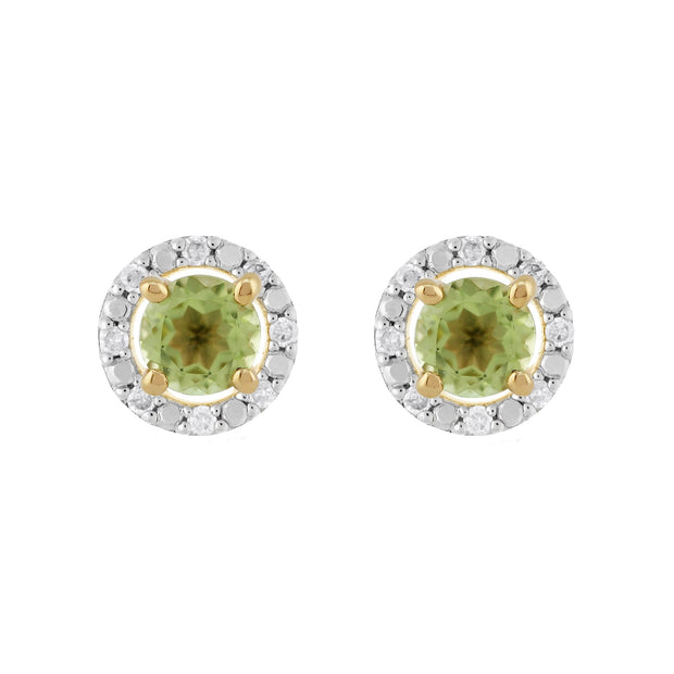 Classic Peridot Stud Earrings & Diamond Round Earrings Jacket Set Image 1