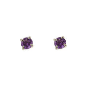9ct White Gold Amethyst Stud Earrings & Diamond Halo Ear Jacket Image 2