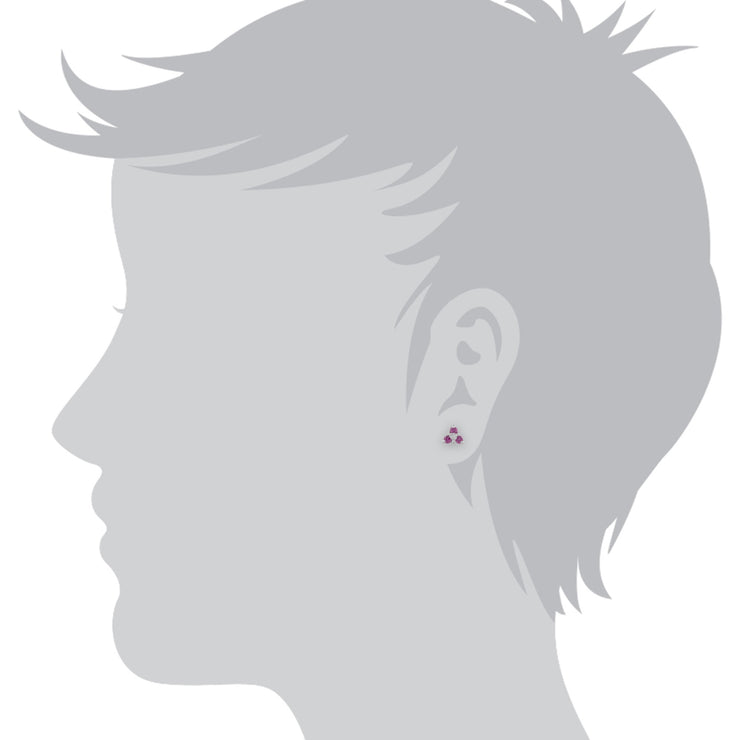 Classic Pink Sapphire & Diamond Stud Earrings & Pendant Set Image 3