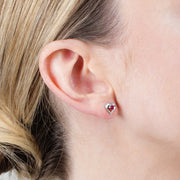 Classic Ruby & Diamond Stud Earrings Image 2