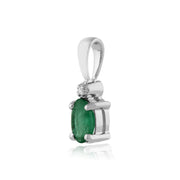 Classic Emerald & Diamond Stud Earrings & Pendant Set Image 5