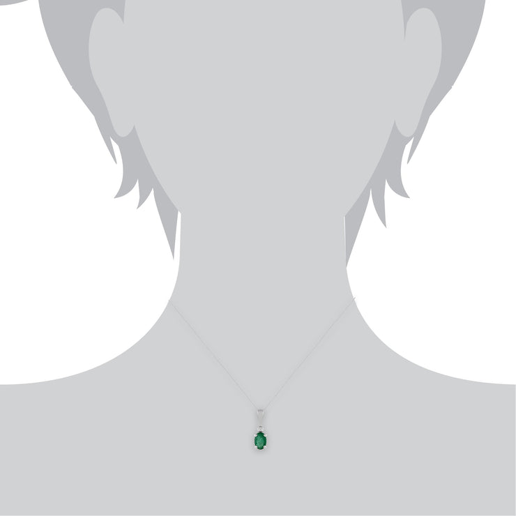 Classic Emerald & Diamond Stud Earrings & Pendant Set Image 6