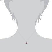 Classic Pink Sapphire & Diamond Stud Earrings & Pendant Set Image 6