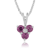 Classic Pink Sapphire & Diamond Stud Earrings & Pendant Set Image 4