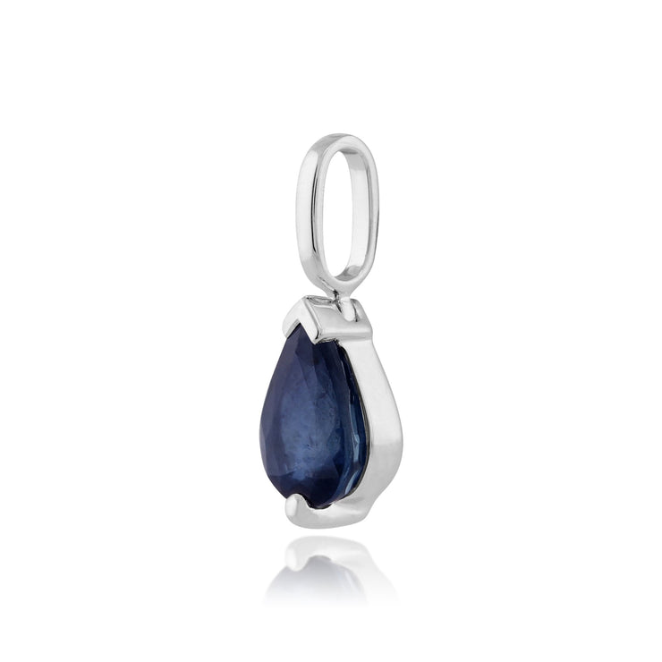 Classic Light Blue Sapphire Pendant on Chain Image 2