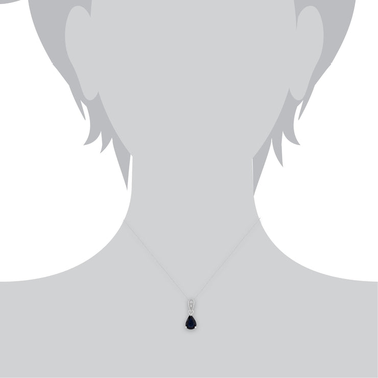 Classic Sapphire & Diamond Pendant on Chain Image 3