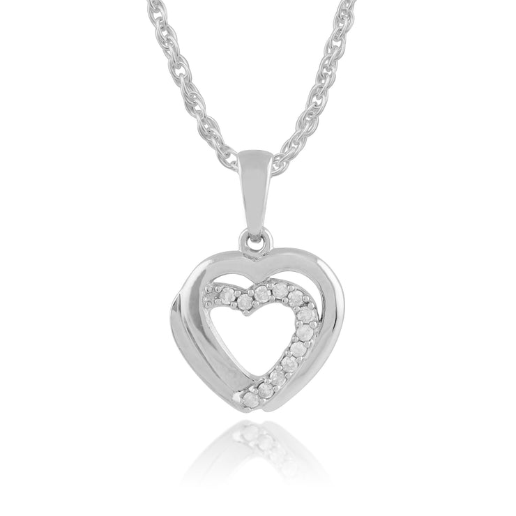 Classic Diamond Heart Pendant on Chain Image 1