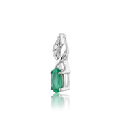 Classic Emerald & Diamond Pendant on Chain Image 2
