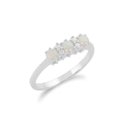 Gemondo 9ct White Gold 0.26ct Opal & Diamond Ring Image 2