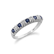 Sapphire & Diamond Half Eternity Ring Image 2