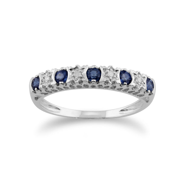 Sapphire & Diamond Half Eternity Ring Image 1