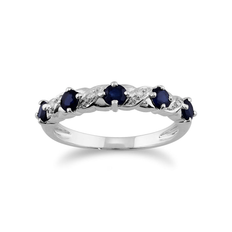 Sapphire & Diamond Half Eternity Ring Image 1