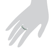 Emerald & Diamond Half Eternity Ring Image 3