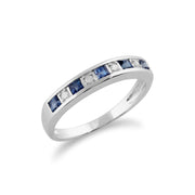 Light Sapphire & Diamond Half Eternity Ring Image 2