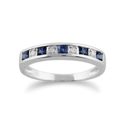 Light Sapphire & Diamond Half Eternity Ring Image 1