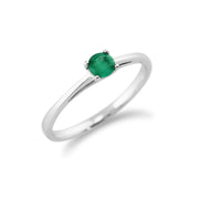 Gemondo 9ct White Gold 0.29ct Single Stone Emerald Ring Image 2