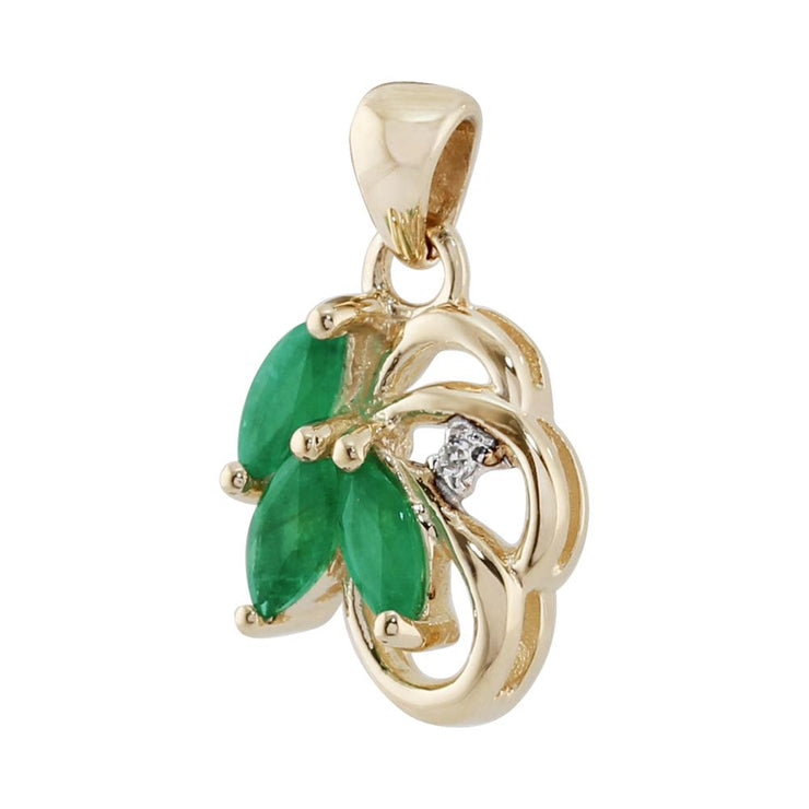 Floral Emerald & Diamond Necklace Image 2