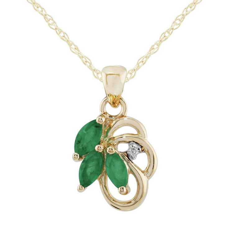 Floral Emerald & Diamond Necklace Image 1