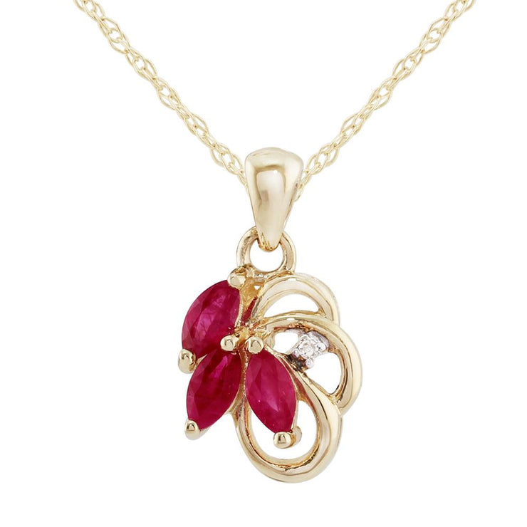 Floral Ruby & Diamond Necklace Image 1
