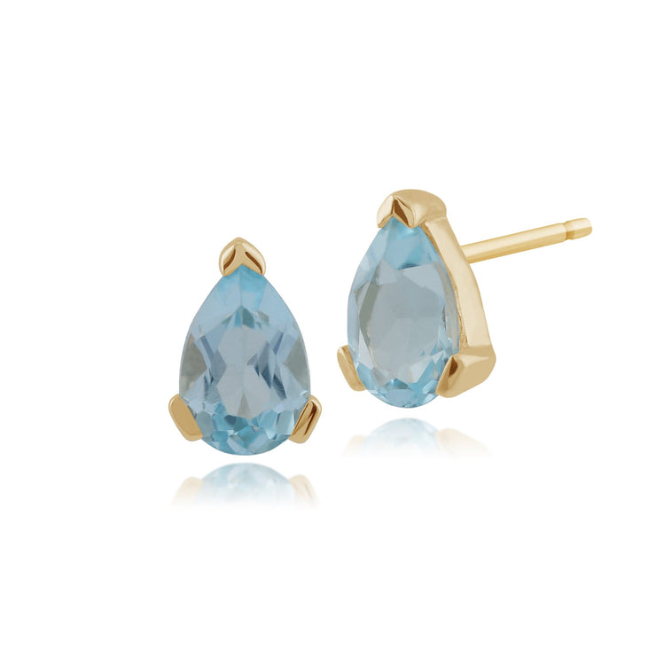 Classic Blue Topaz Stud Earrings Image 1