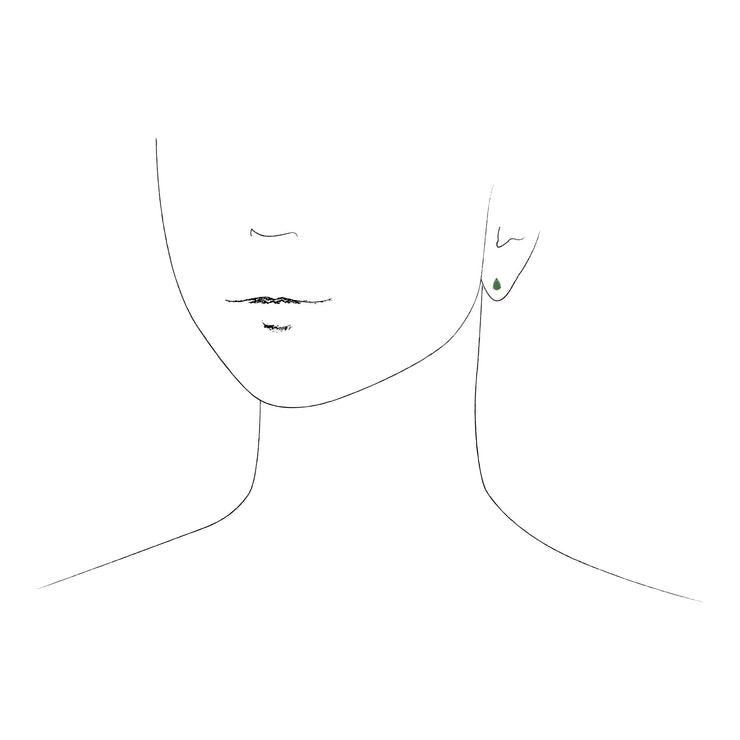 Classic Pear Green Jade Stud Earrings Image 3