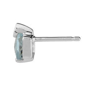 Classic Aquamarine Stud Earrings & Pendant Set Image 3