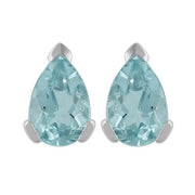 Classic Aquamarine Stud Earrings & Pendant Set Image 2