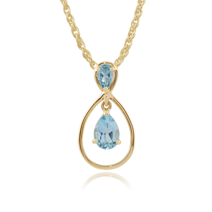 Classic Blue Topaz Drop Pendant Image 1