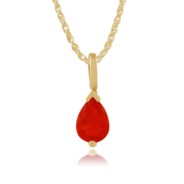 Classic Fire Opal Pendant on Chain Image 1