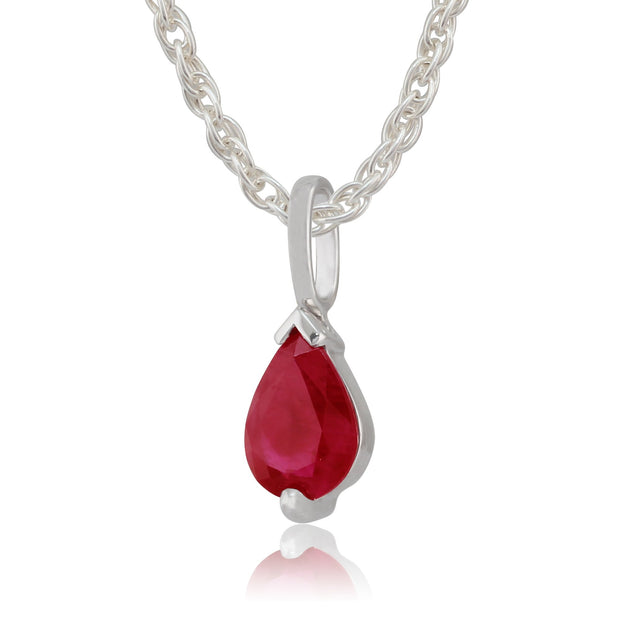 Classic Ruby Pendant on Chain Image 2