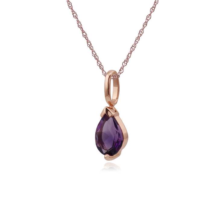 Classic Pear Amethyst Pendant Image 2