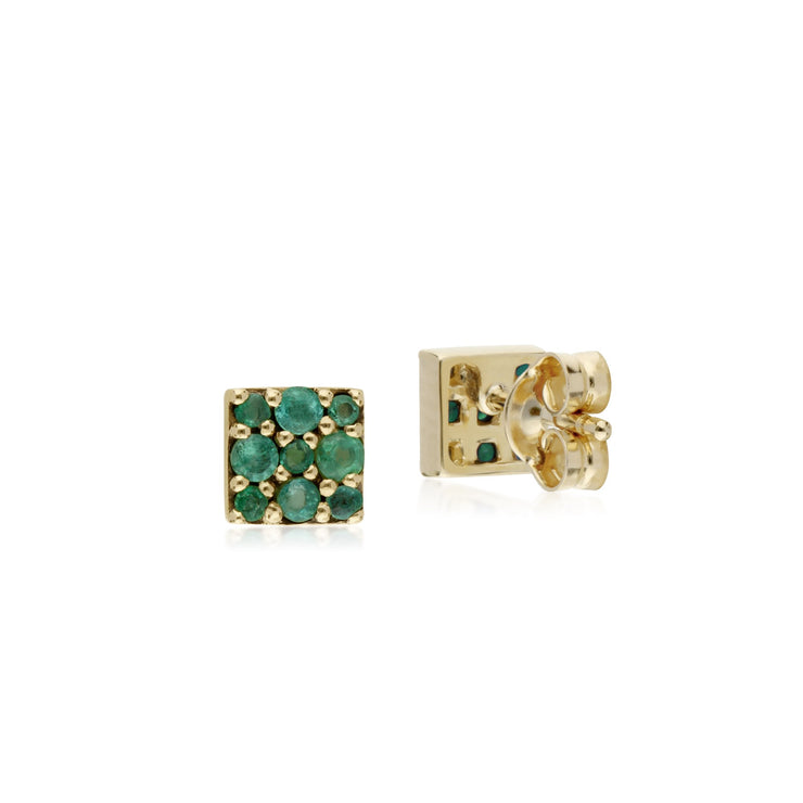 Classic Emerald Cluster Stud Earrings Image 2