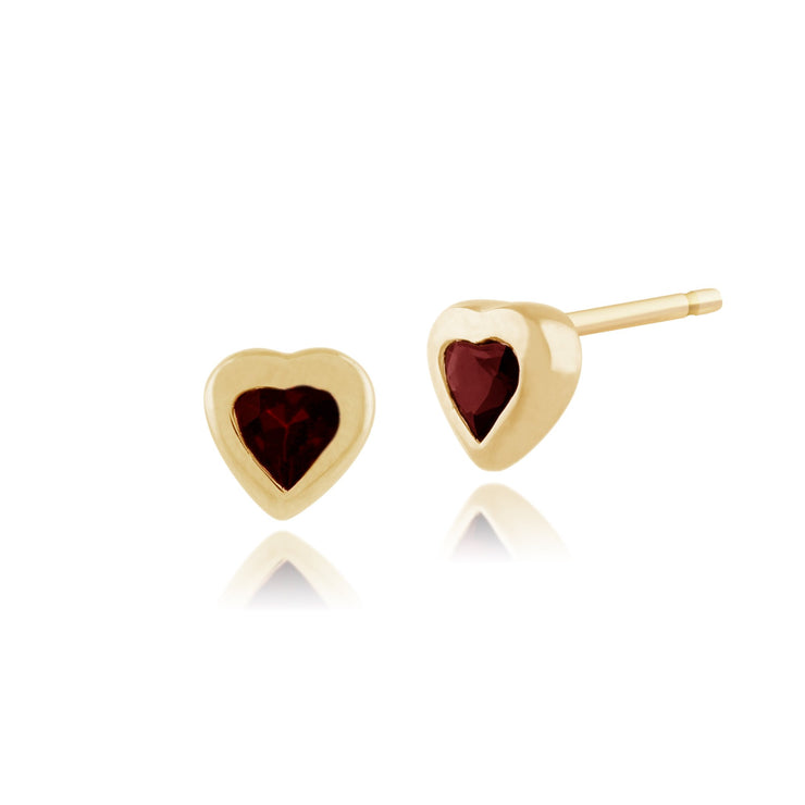 Art Deco Ruby Heart Stud Earrings Image 1
