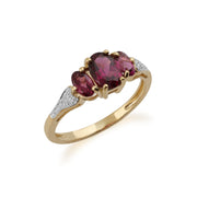 Gemondo 9ct Yellow Gold 1.60ct Rhodolite Garnet & Diamond Ring Image 2