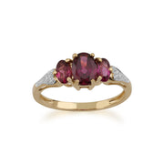 Gemondo 9ct Yellow Gold 1.60ct Rhodolite Garnet & Diamond Ring Image 1