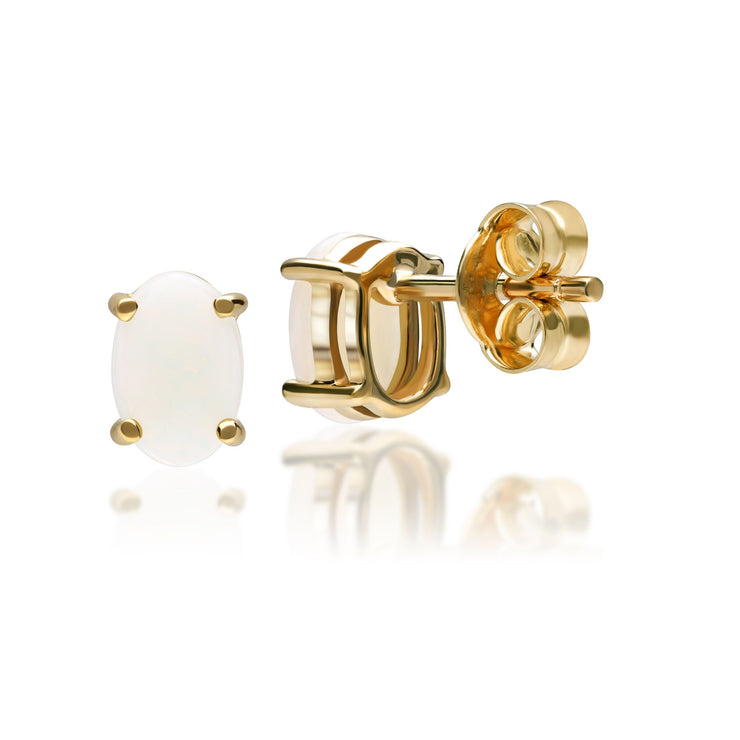  karat Gelbes Gold Opal Ohrstecker Ohrringe