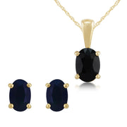 Classic Sapphire Stud Earrings & Pendant Set Image 1