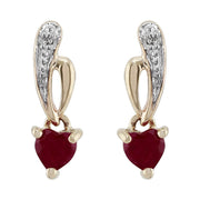 Classic Ruby & Diamond Drop Earrings Image 1