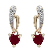 Classic Ruby & Diamond Drop Earrings Image 1