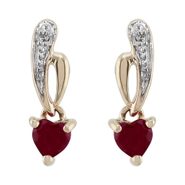 Classic Ruby & Diamond Drop Earrings Image 1