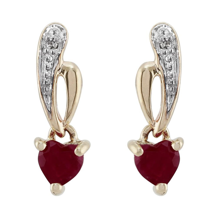 Classic Ruby & Diamond Drop Earrings Image 1