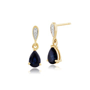 Classic Sapphire & Diamond Drop Earrings Image 1