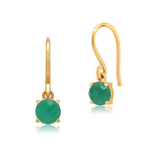 Classic Emerald Checkerboard Fish Hook Drop Earrings & Pendant Set Image 2