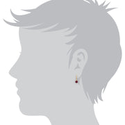 Modern Ruby Checkerboard Drop Earrings Image 2