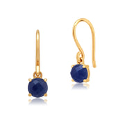 Classic Sapphire Checkerboard Drop Earrings Image 1
