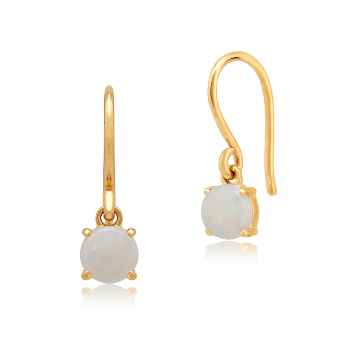 Classic Opal Cabochon Drop Earrings Image 1